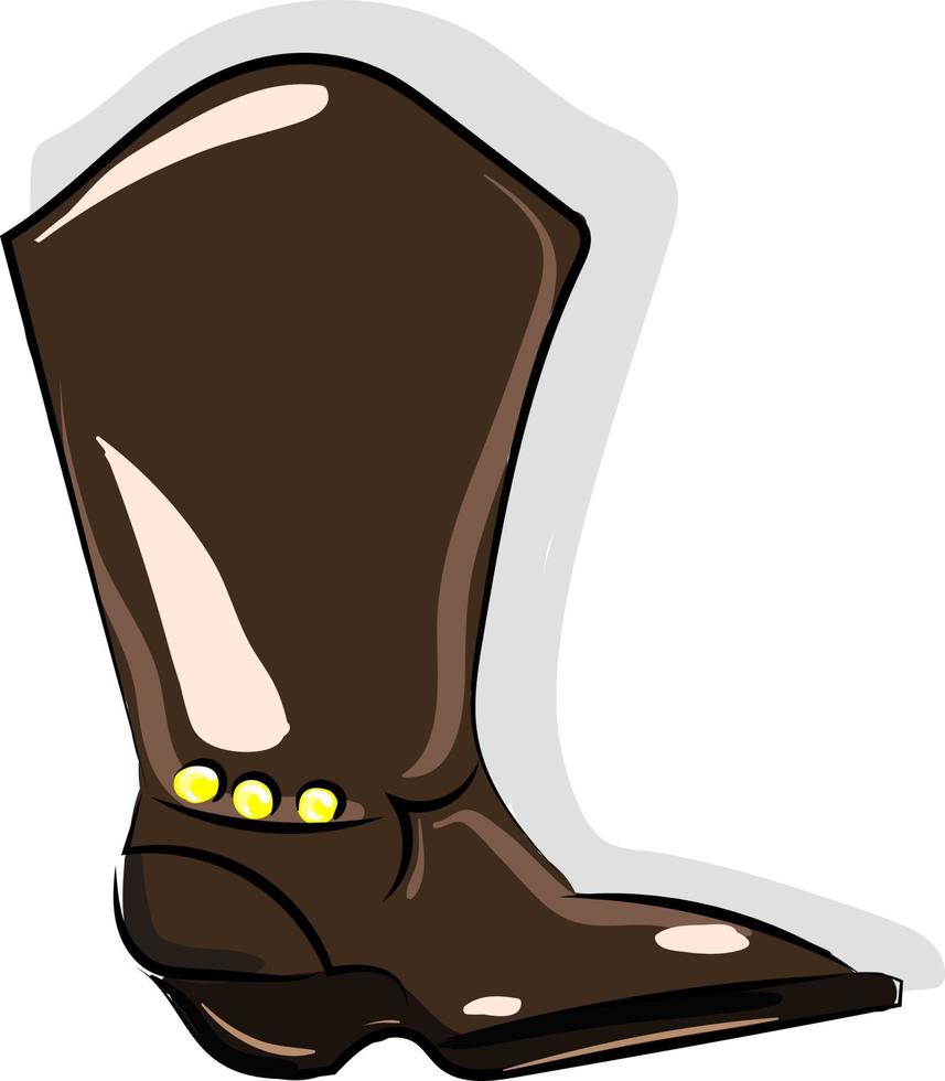 Cowboy boot, illustration, vector on white background.