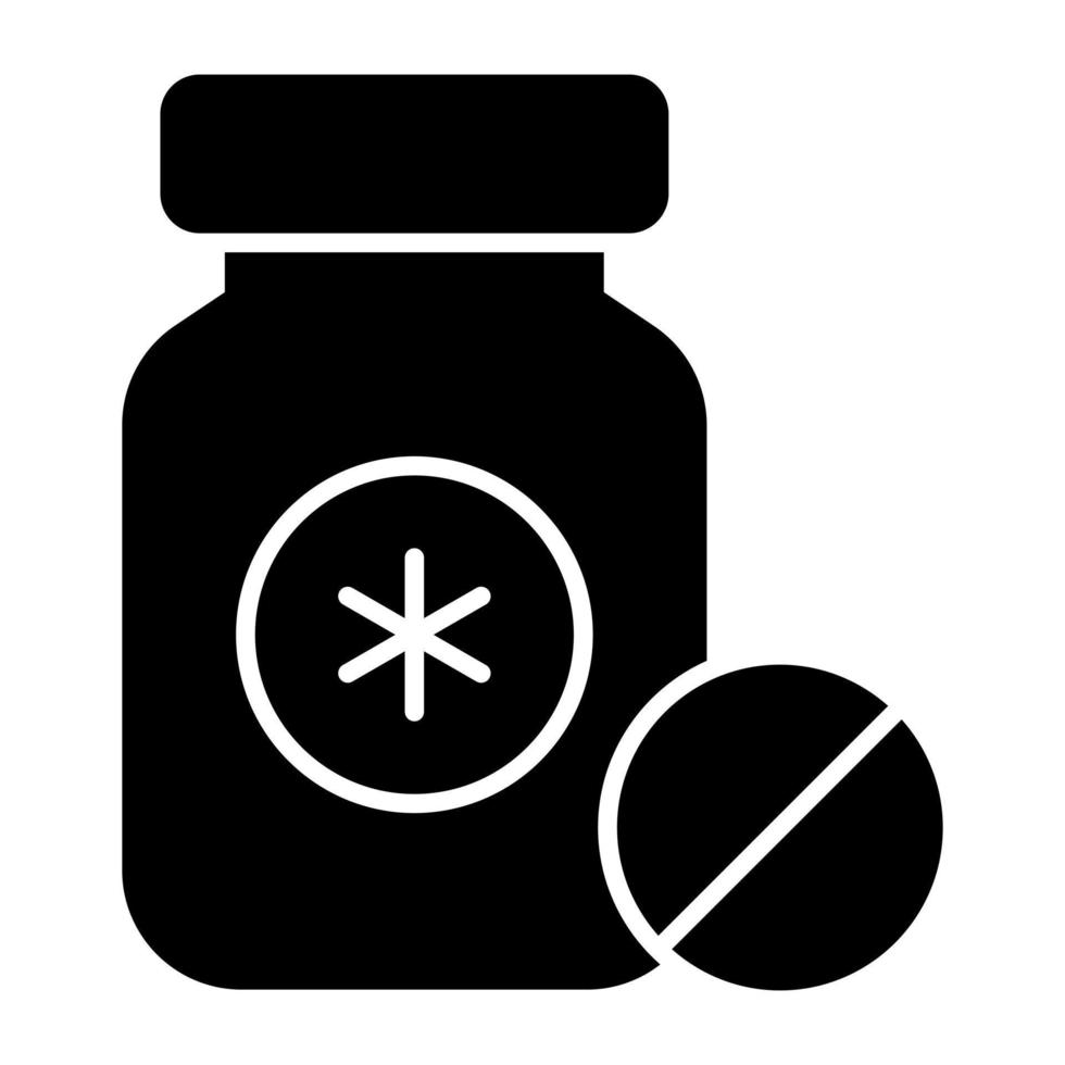 A unique design icon of drugs bottle vector