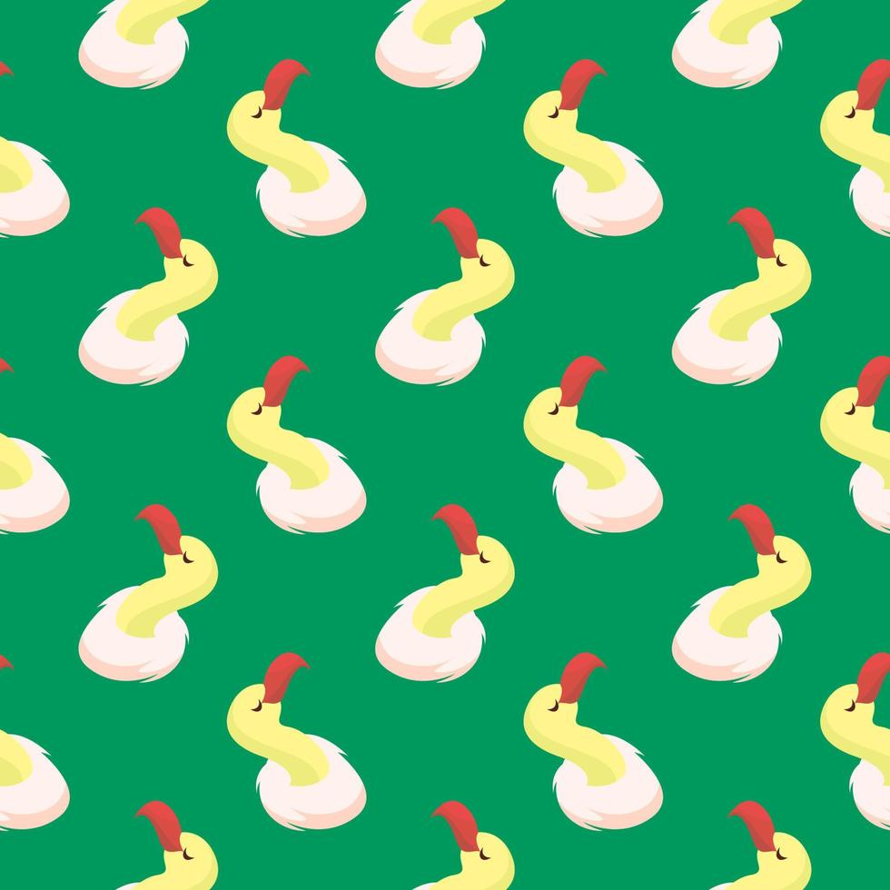 Vulture head, seamless pattern on green background. vector