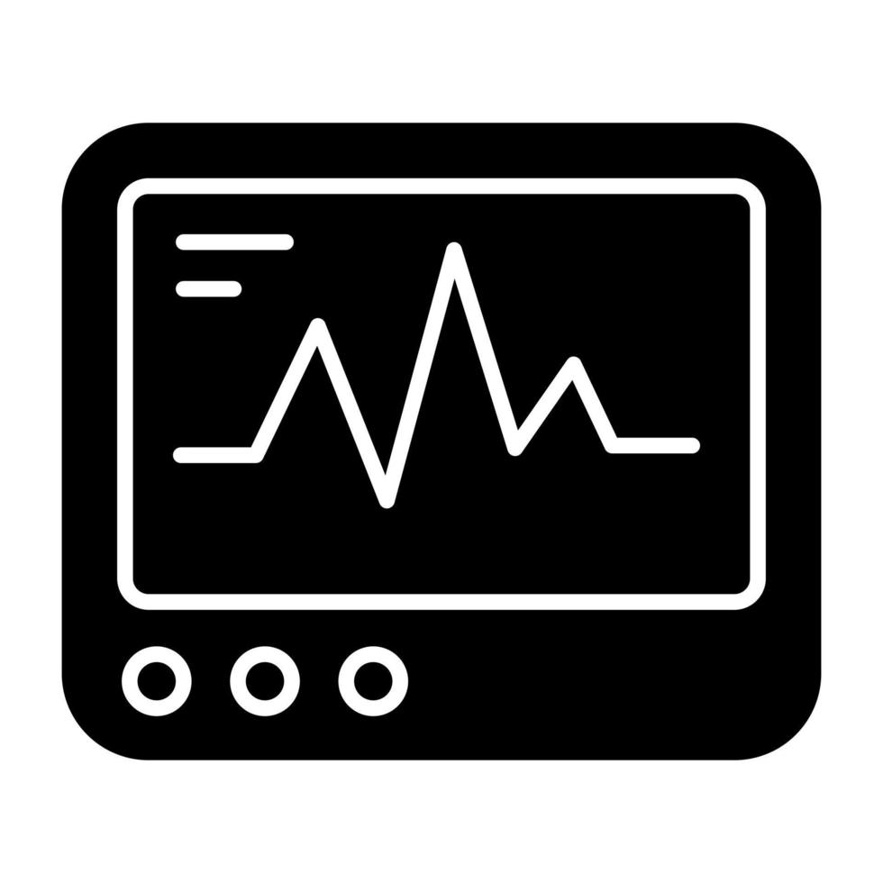 un icono de diseño único del monitor de ecg vector