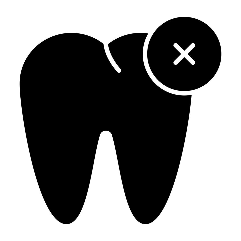 icono de diseño de glifo de diente no saludable vector