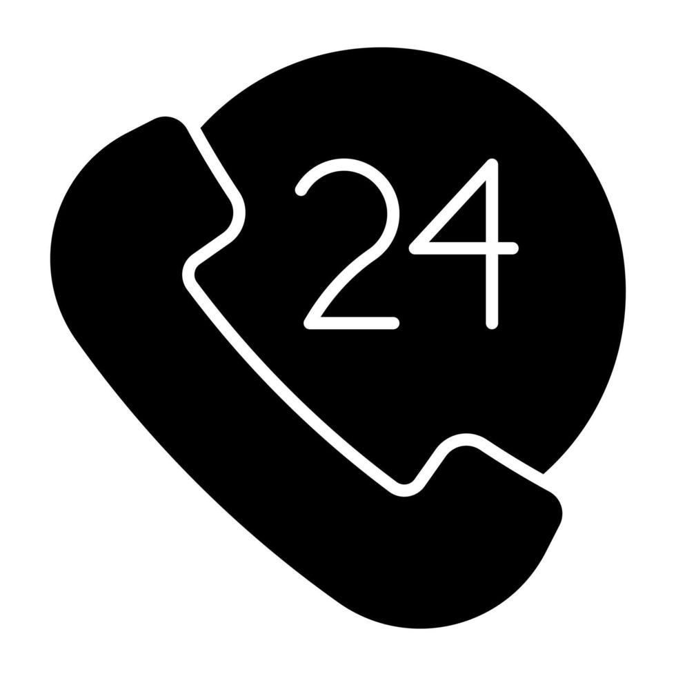 icono de diseño perfecto del servicio de llamadas las 24 horas vector