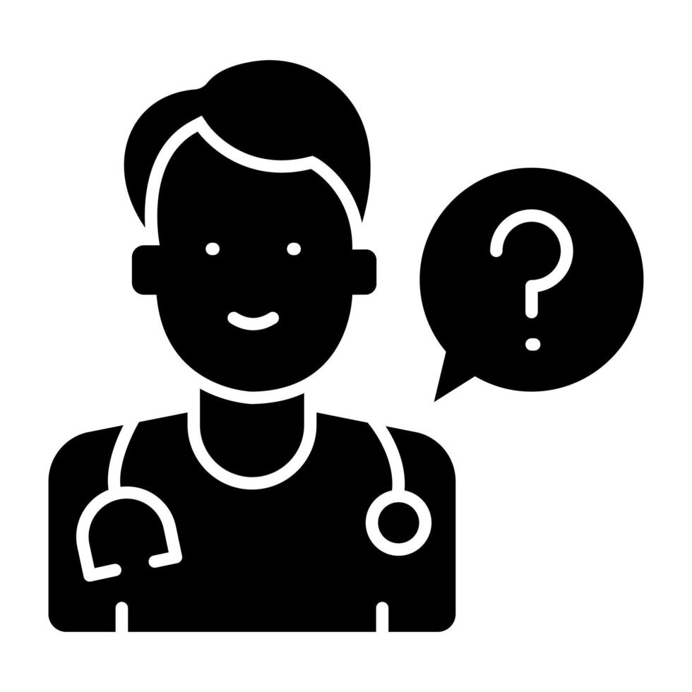 An icon design of ask doctor vector