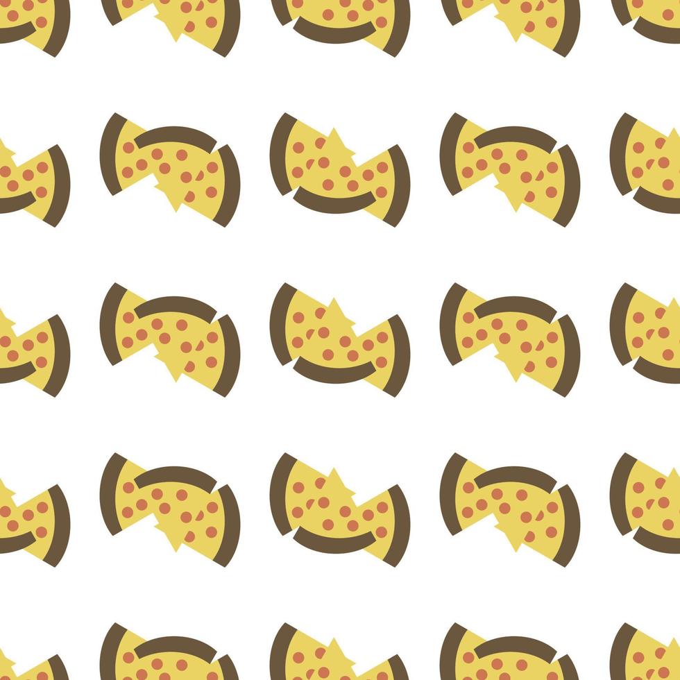 Pizza wallpaper, illustration, vector on white background.
