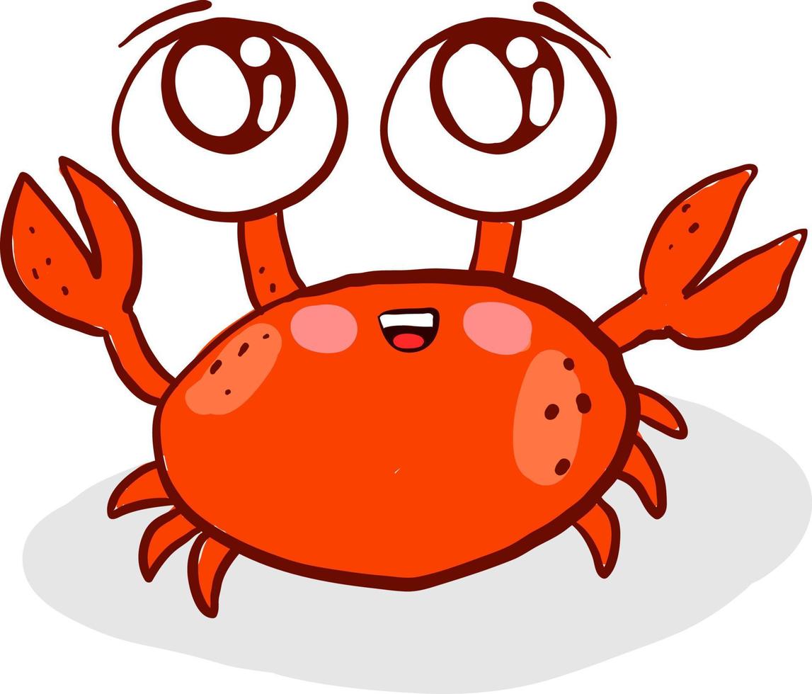 Cute crab, illustration, vector on white background.