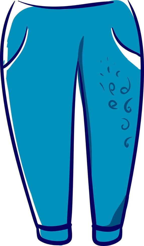 Blue man pants, illustration, vector on white background.