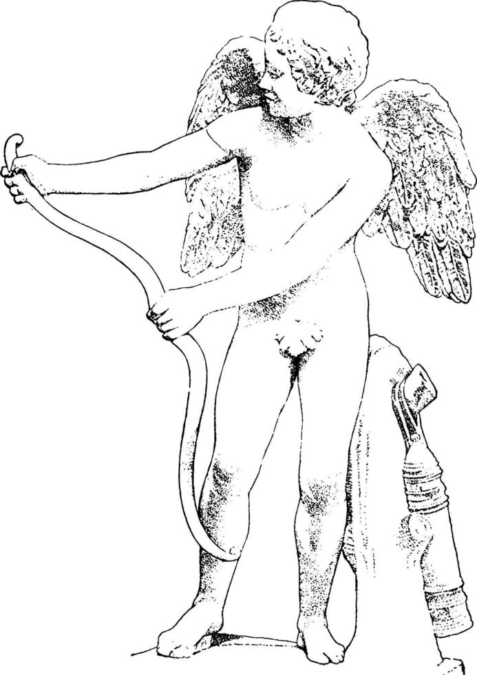 Eros Bow vintage illustration. vector