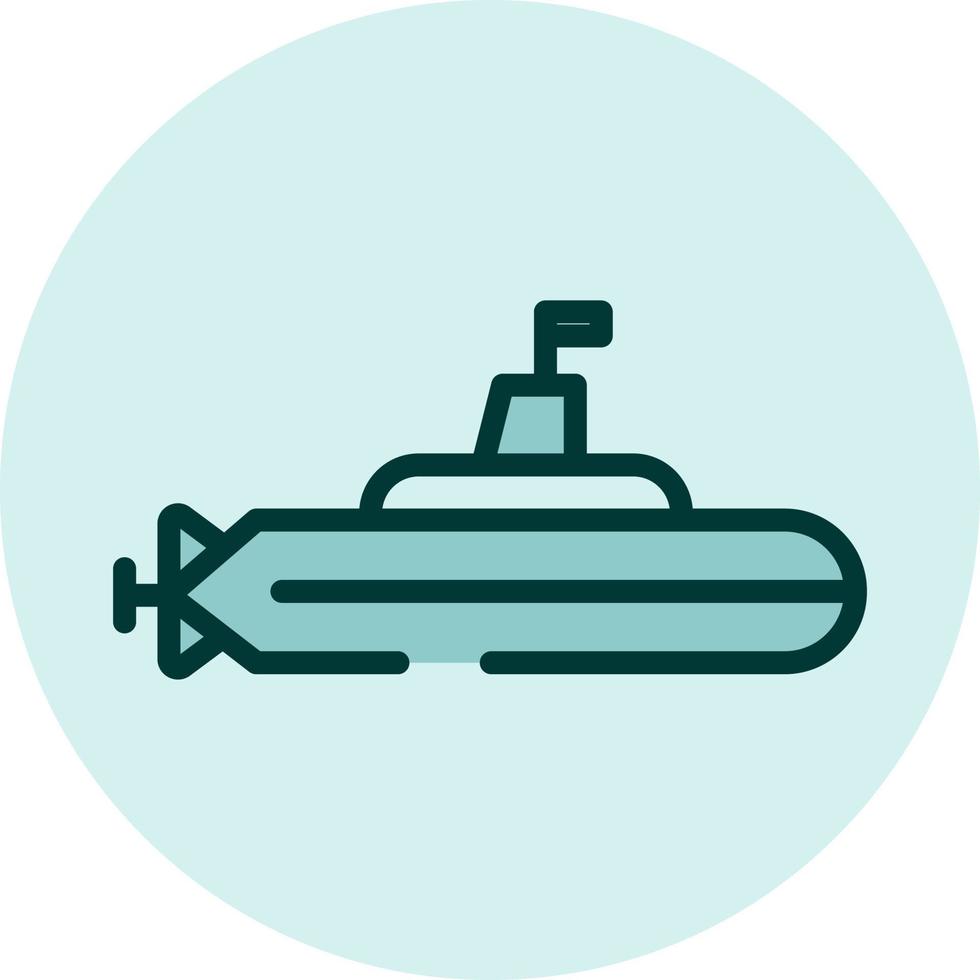 Submarine on water, illustration, vector on a white background.