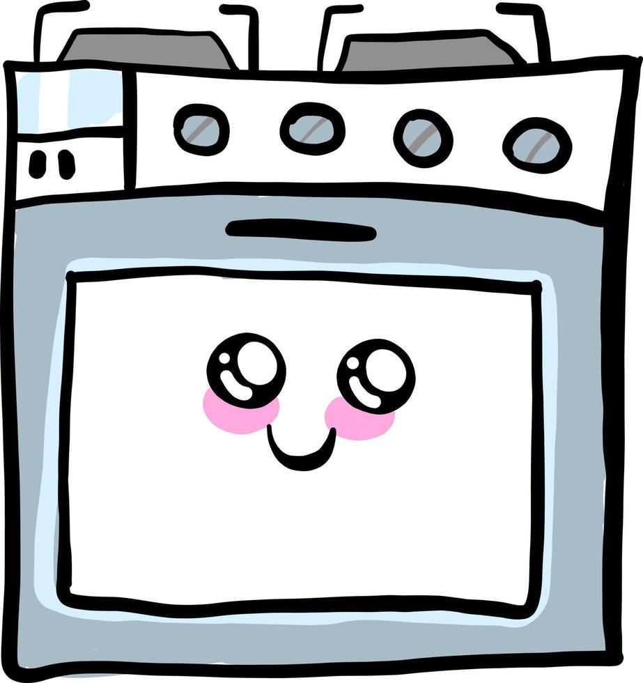 Cute stove, illustration, vector on white background