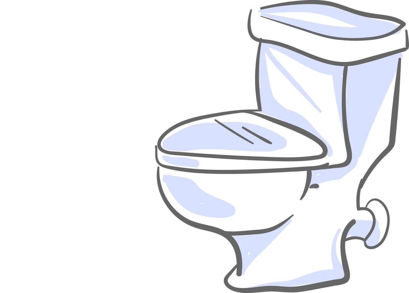 Toilet drawing, illustration, vector on white background. 13766978