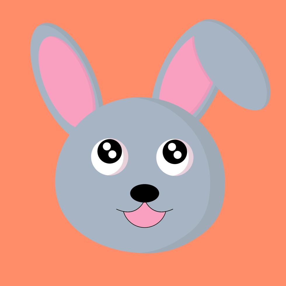 Face of a rabbit, vector or color illustration.