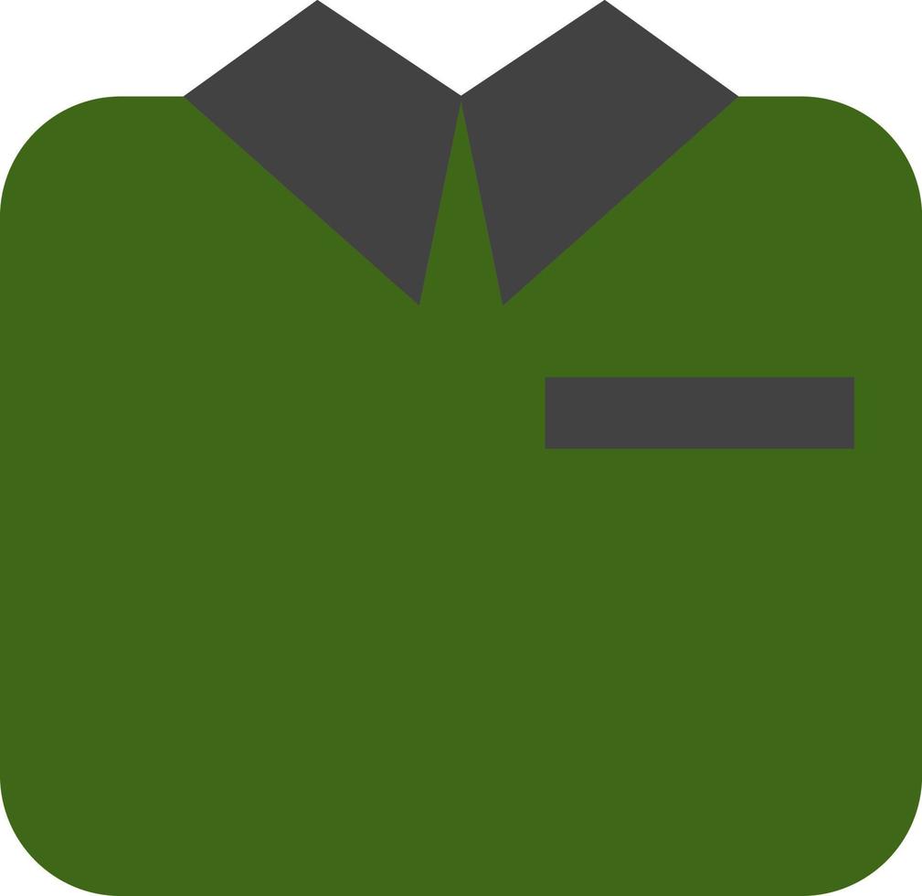 Green army uniform, illustration, vector on white background.