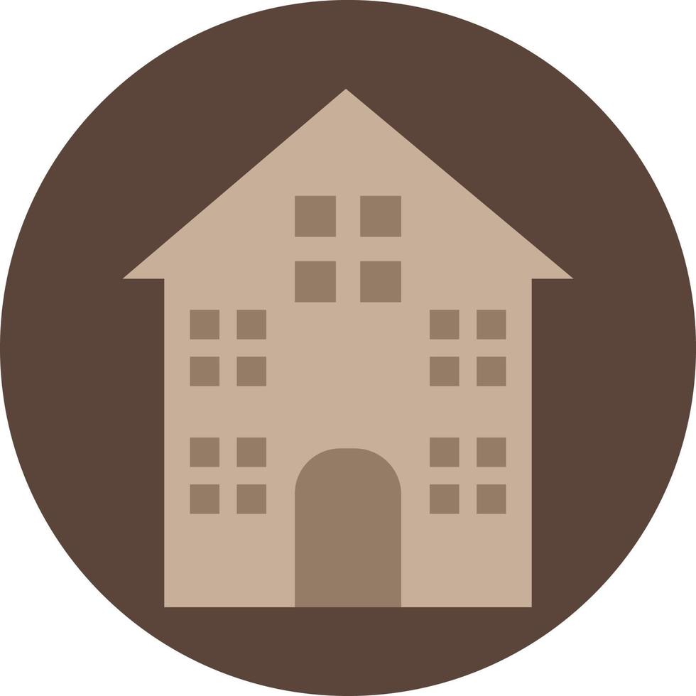Tall brown house, illustration, on a white background. vector