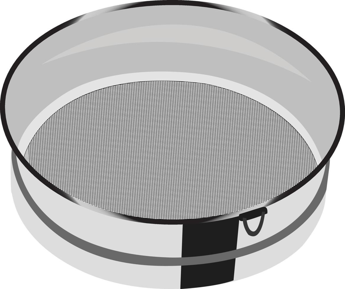 Metal sieve ,illustration, vector on white background.