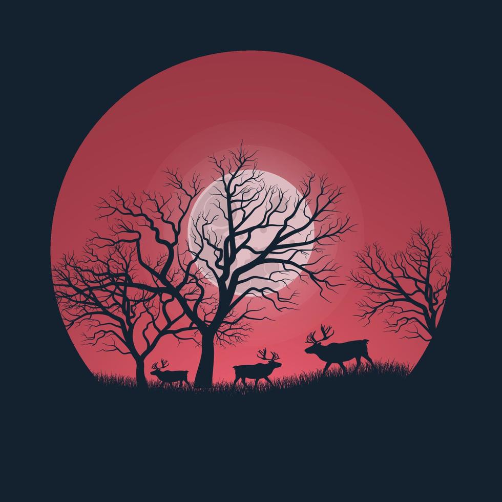 diseño de fondo de silueta de bosque vector