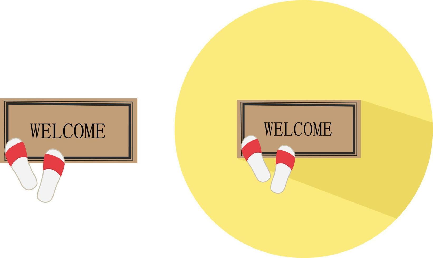 Welcome mat ,illustration, vector on white background.