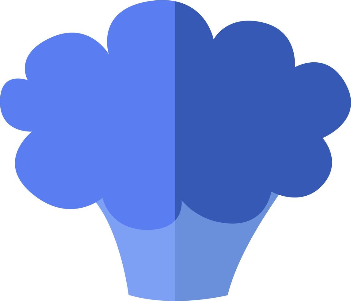 Blue broccoli, illustration, vector on a white background.