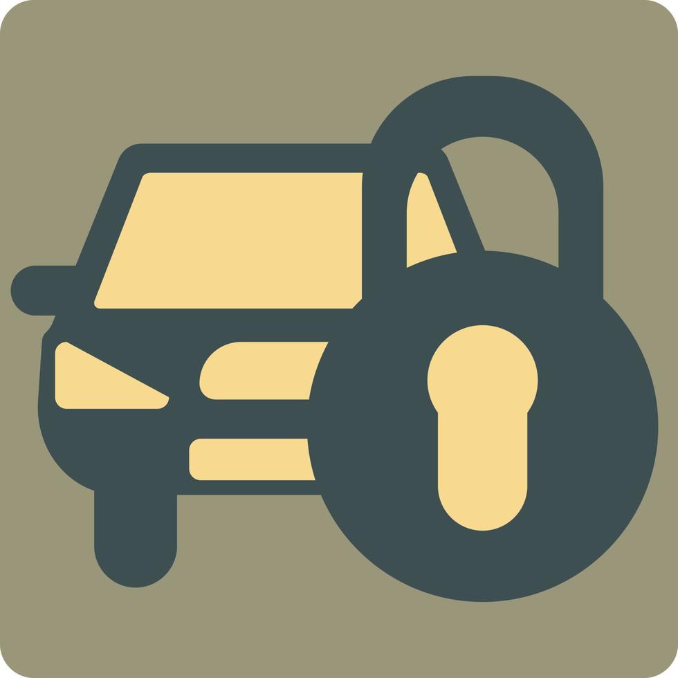 coche con cerradura de seguridad, ilustración, vector, sobre un fondo blanco. vector