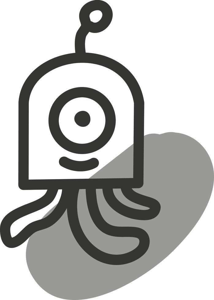 Grey alien with one eye, illustration, vector, on a white background. vector