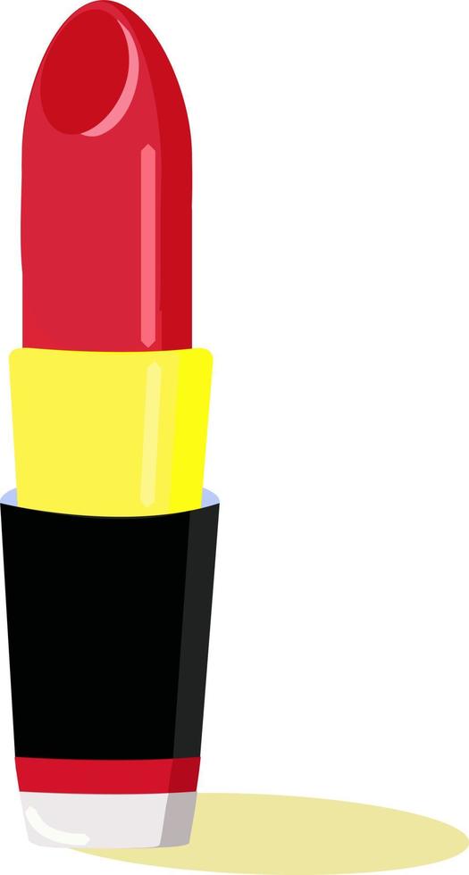 lápiz labial rojo, ilustración, vector sobre fondo blanco.