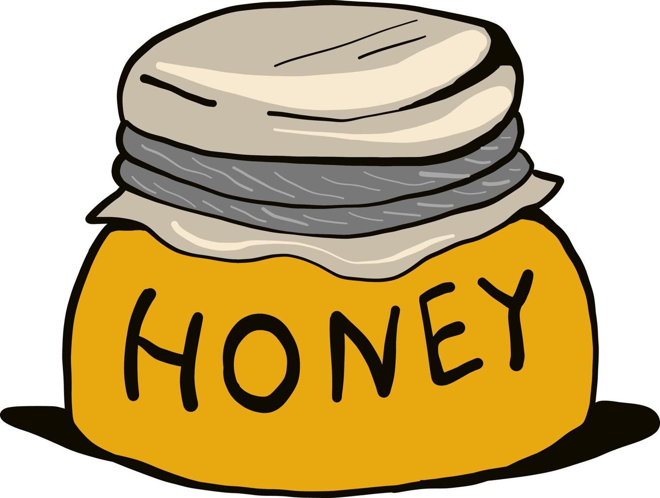 Honey jar, illustration, vector on white background.