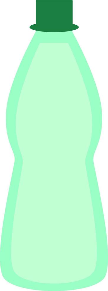 pequeña botella verde, ilustración, vector, sobre un fondo blanco. vector