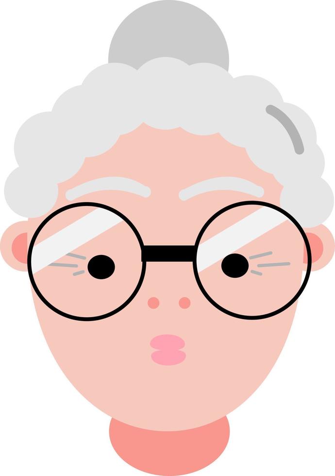 Old woman, illustration, vector on a white background.