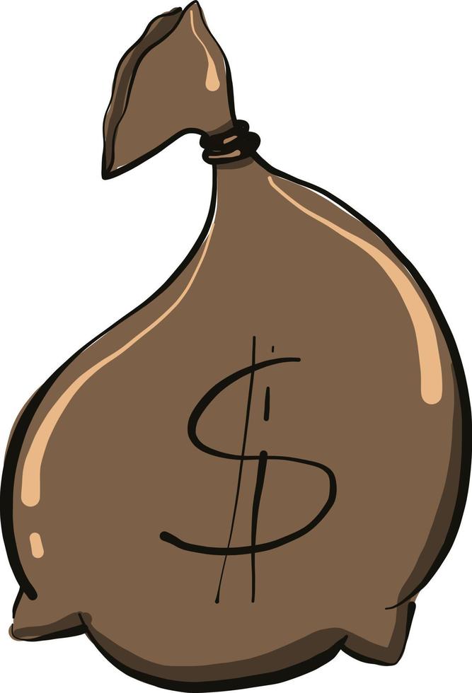 bolsa de dinero, ilustración, vector sobre fondo blanco