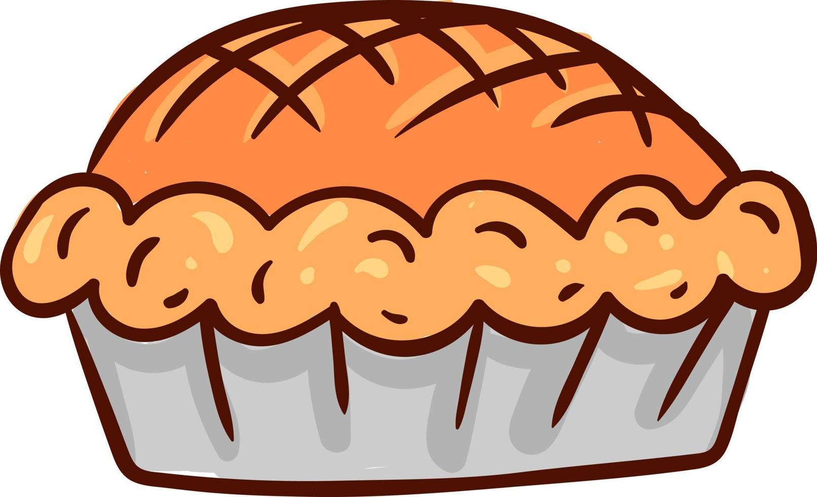 Orange pie, illustration, vector on white background