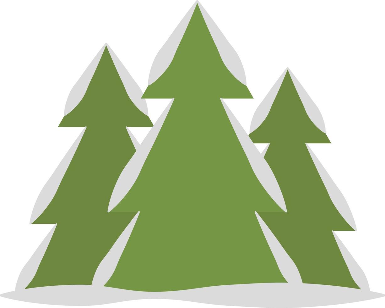 Christmas trees covered in snow, illustration, on a white background. vector