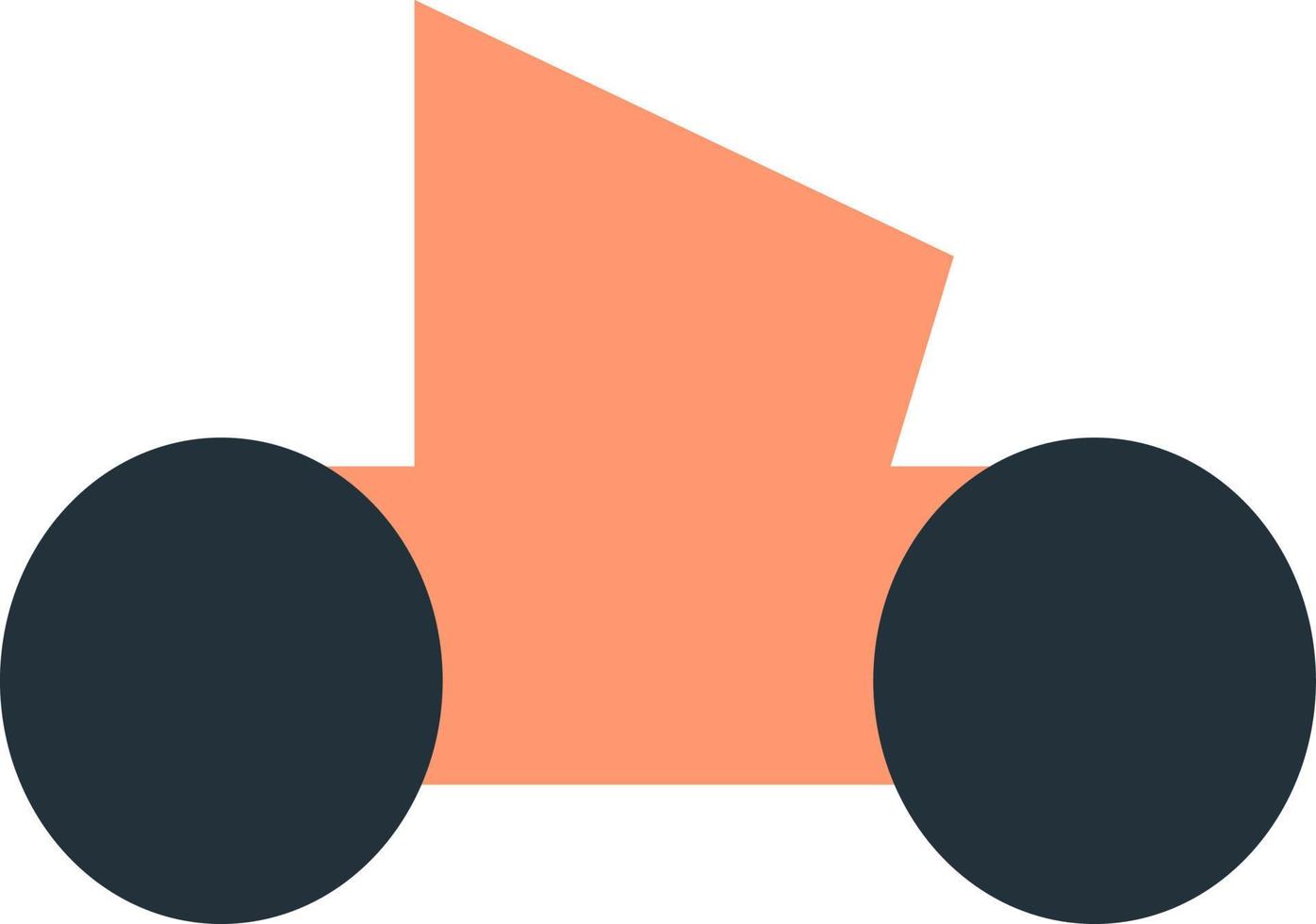 pequeño coche de juguete naranja, ilustración, vector sobre fondo blanco.