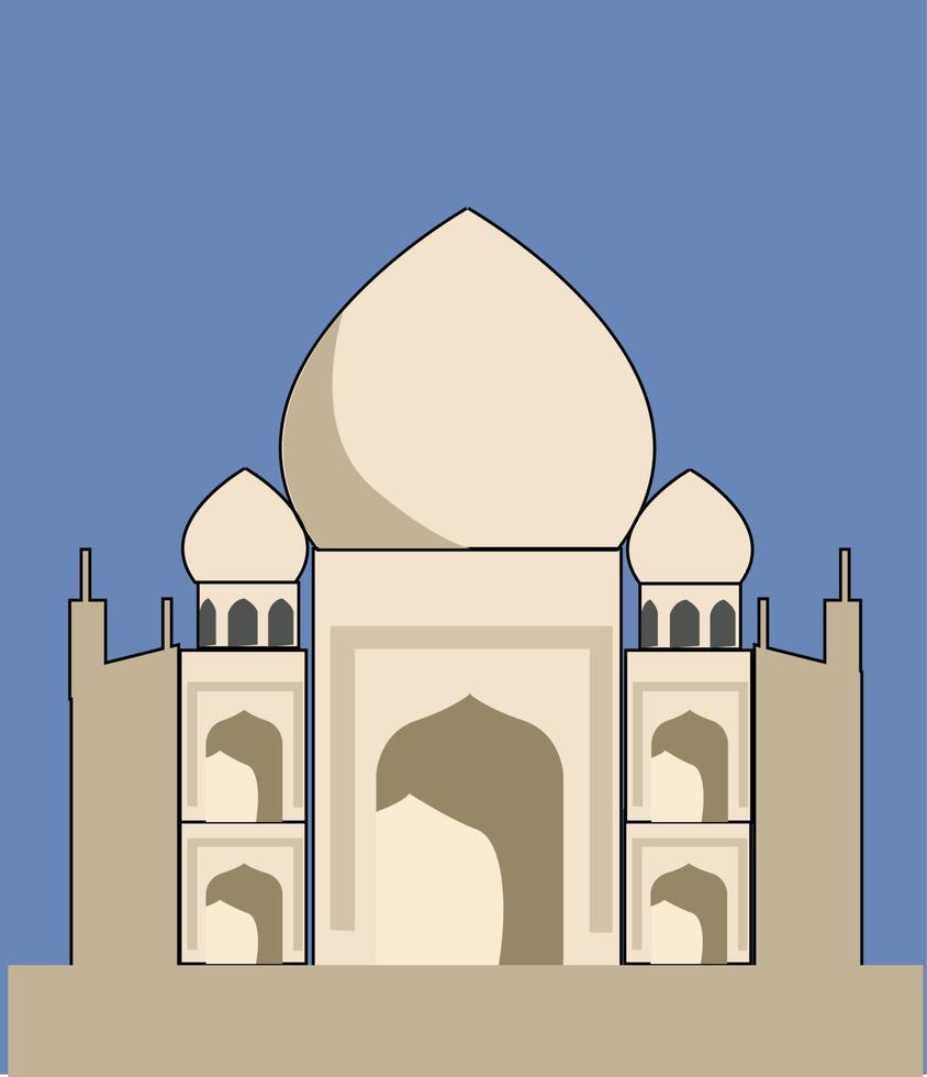 Taj Mahal, illustration, vector on white background.