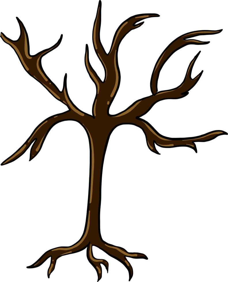 árbol seco, ilustración, vector sobre fondo blanco