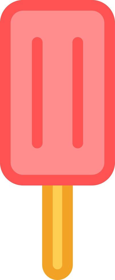 Red ice cream on stick, illustration, vector on a white background.