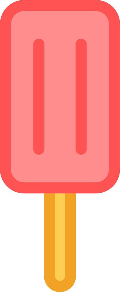 helado rojo en palo, ilustración, vector sobre fondo blanco.