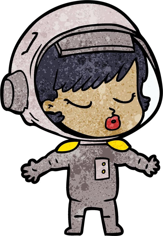 personaje de astronauta vectorial en estilo de dibujos animados vector