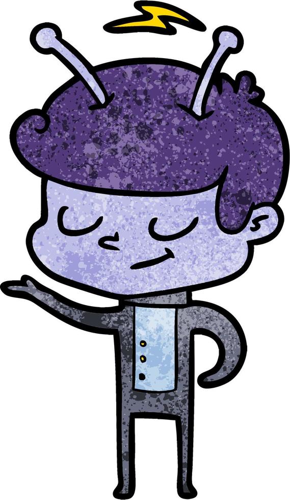 Vector alien character in cartoon style