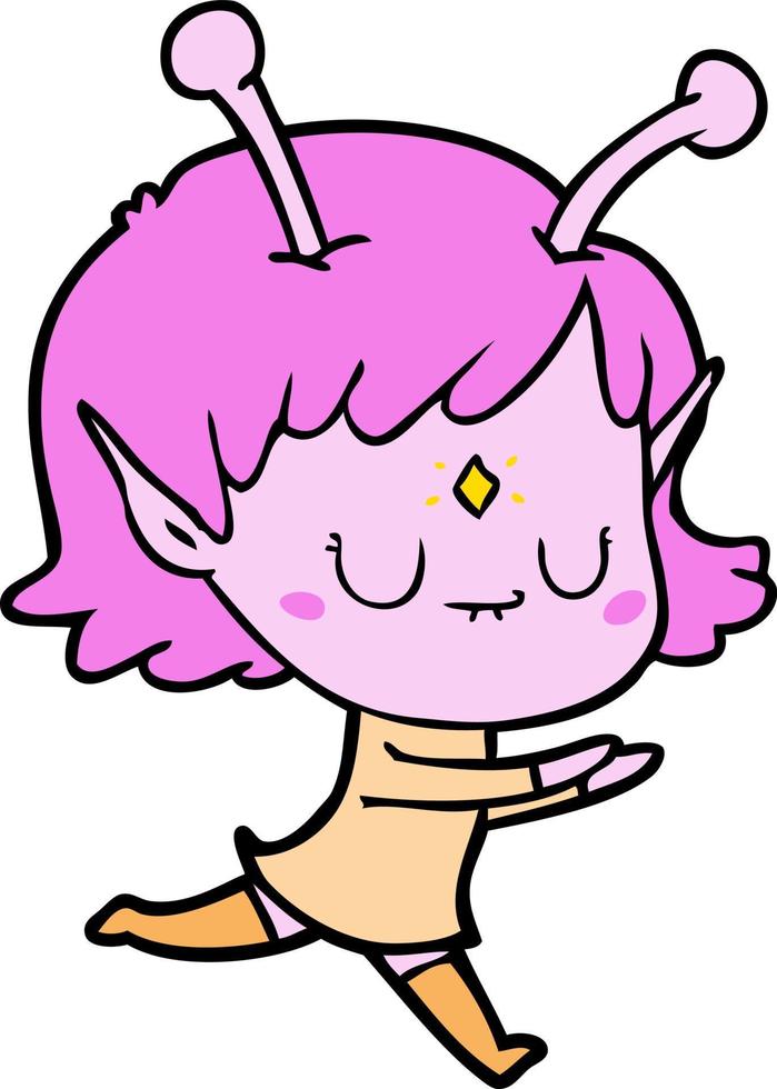 Cartoon cute alien vector