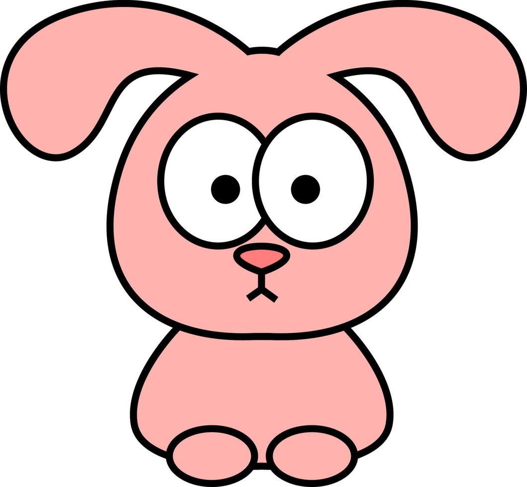Pink Rabbit, illustration, on a white background. vector