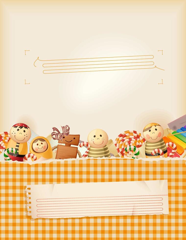 Toys, candy and childhood memories - background vector