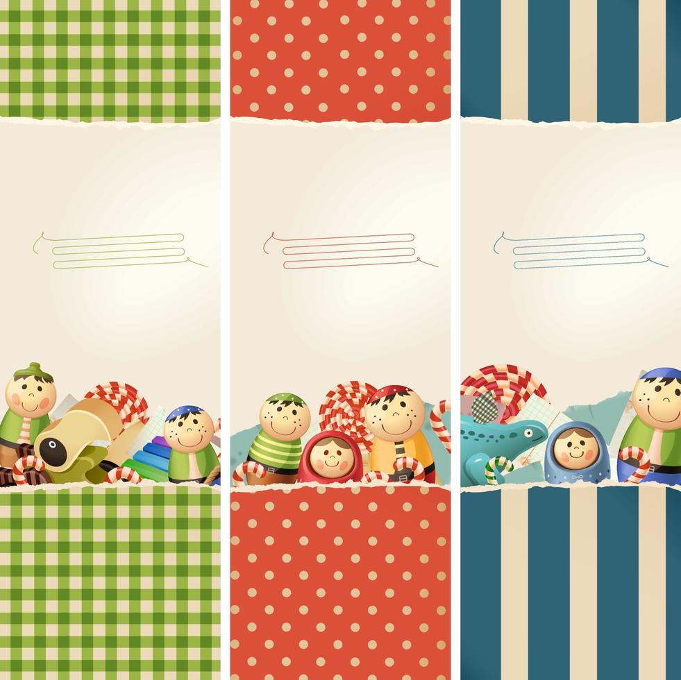 Toys, candy and childhood memories - background vector