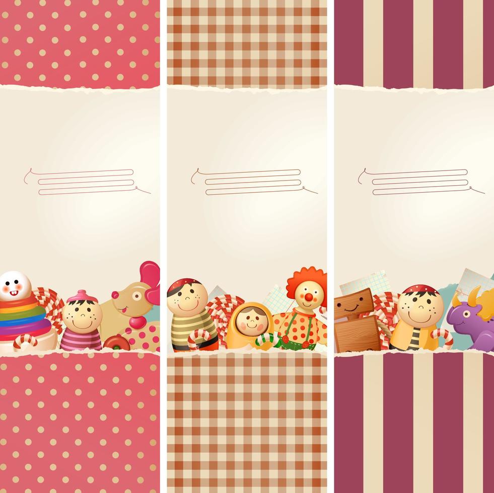 Toys, candy and childhood memories - background vector