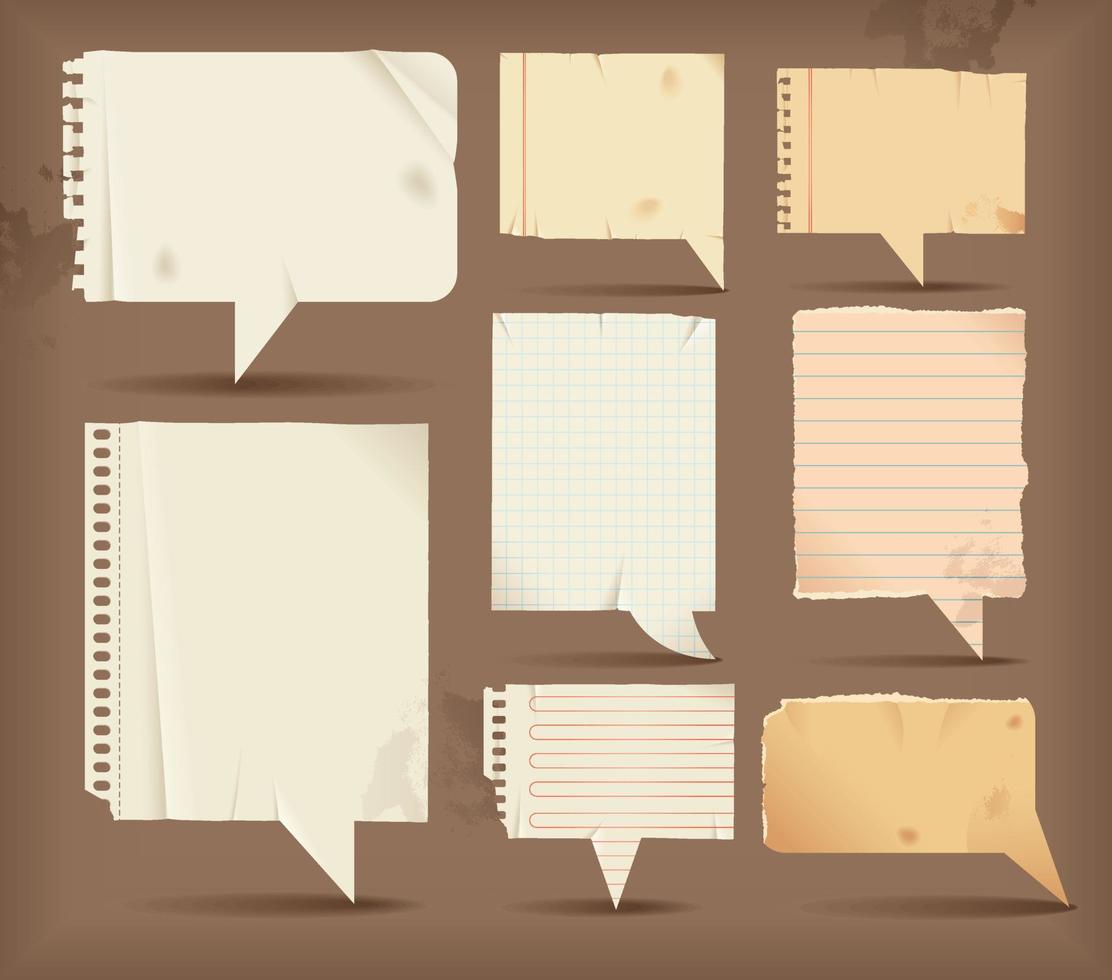 Paper speech bubbles vector