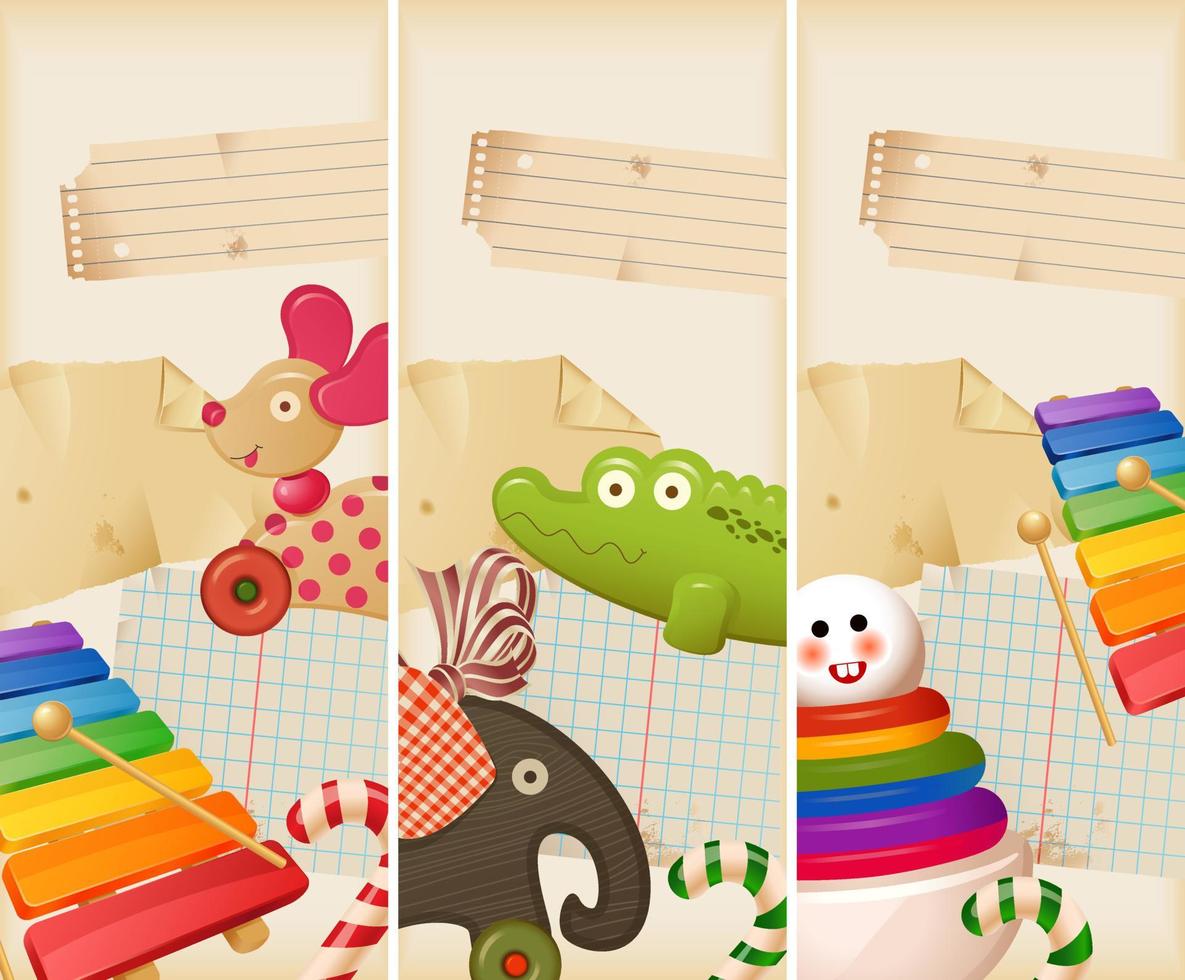 Toys, candy and childhood memories - background vector