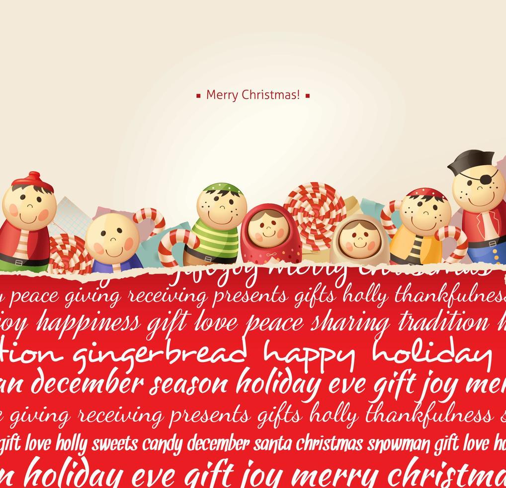 Christmas background with toys vector