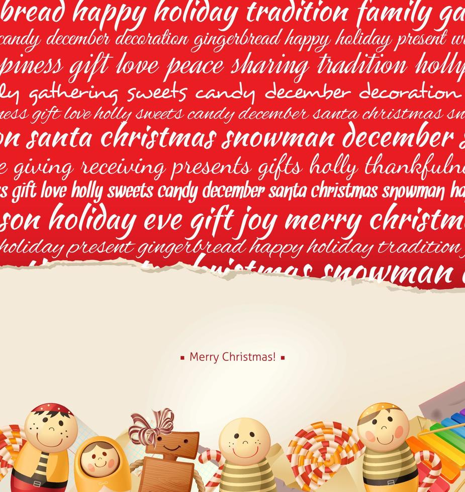 Christmas background with toys vector