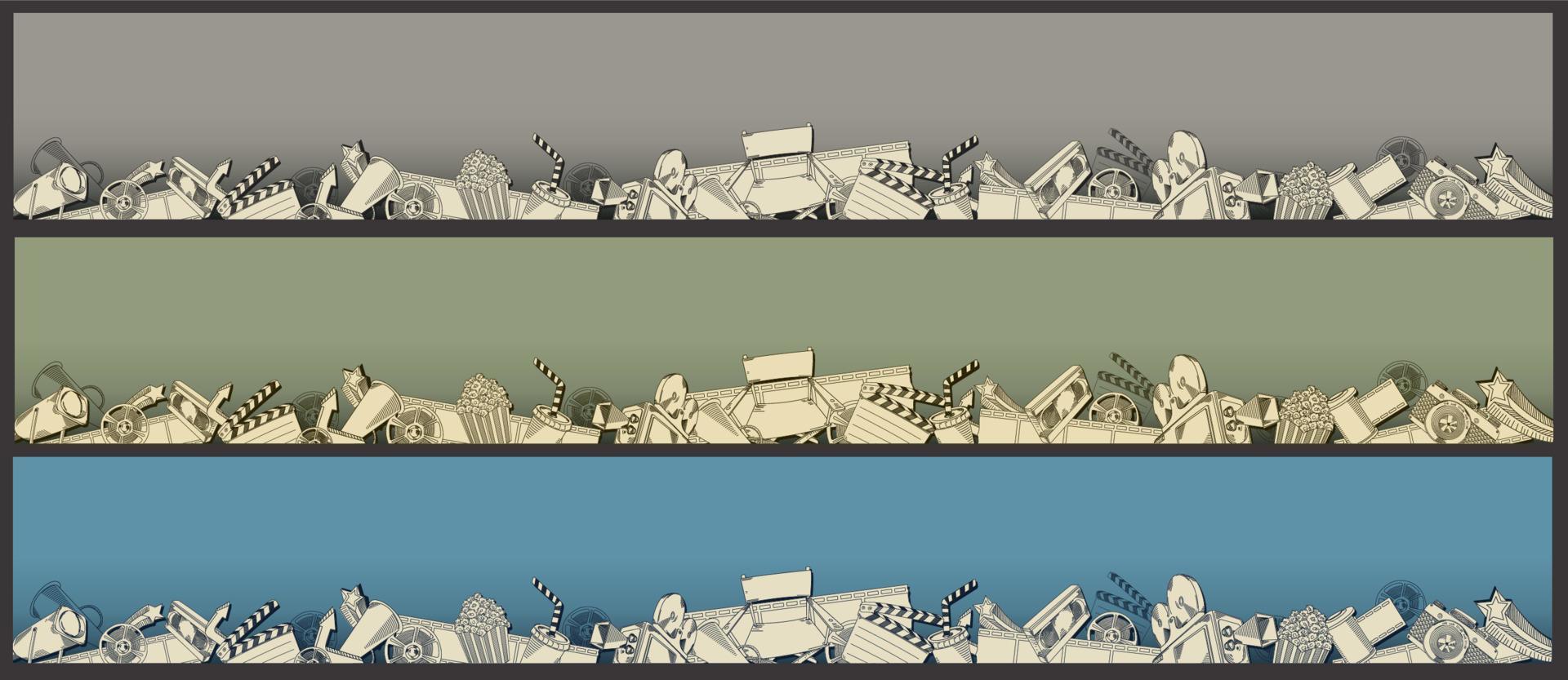 Movie theme banners vector