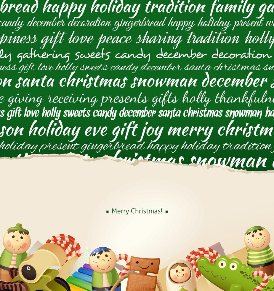 Christmas background with toys vector