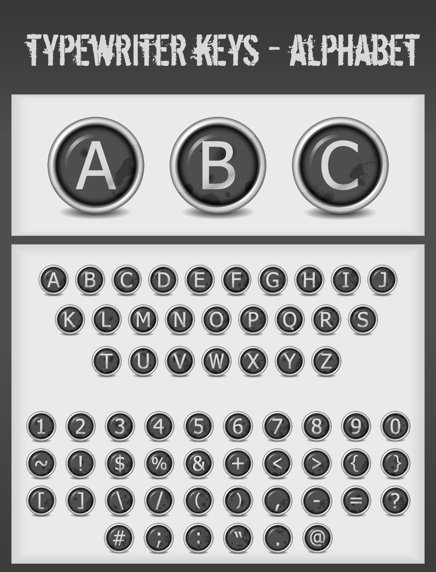 typewriter keys alphabet 13768551 Vector Art at Vecteezy