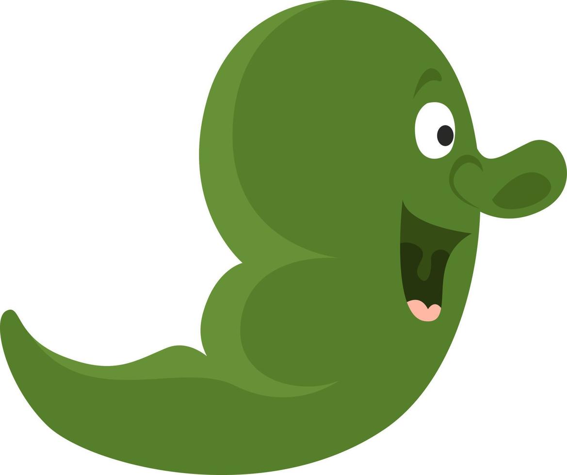 Happy green worm ,illustration,vector on white background vector